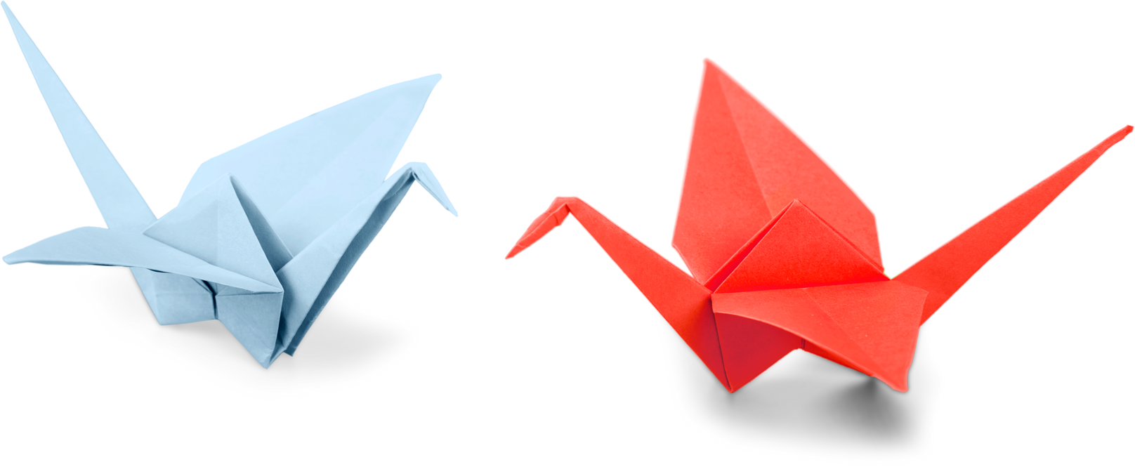 Paper Cranes Origami Isolated