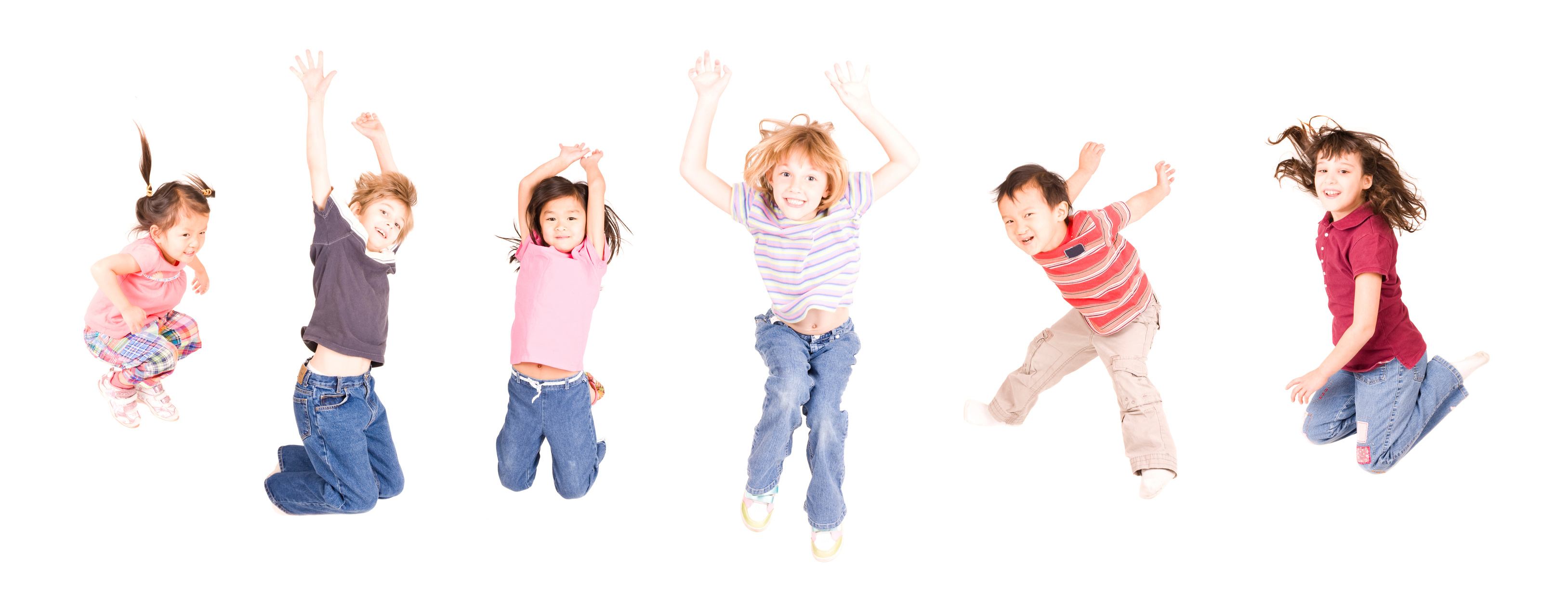 happy jumping children